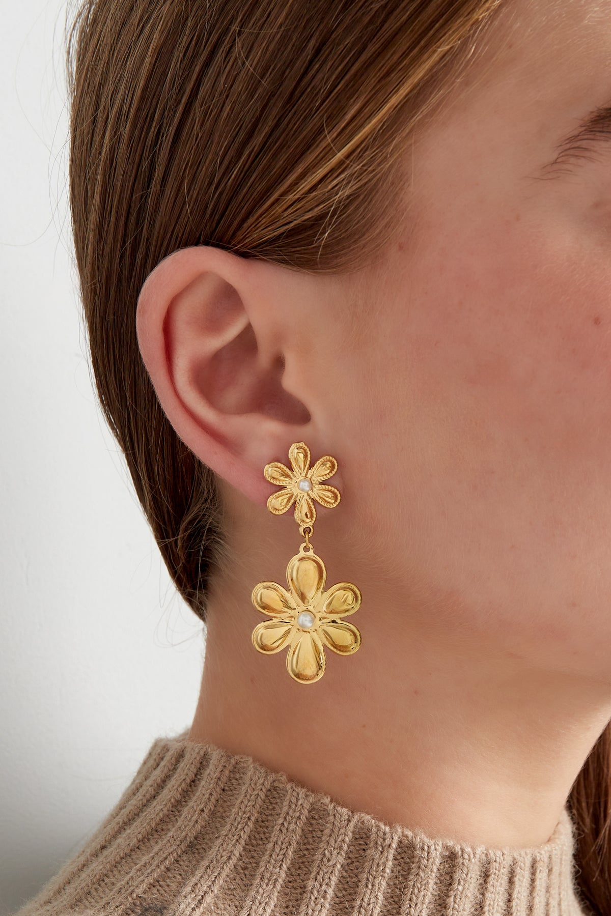 Bloom mix - Oorbellen met kleine en grote bloem