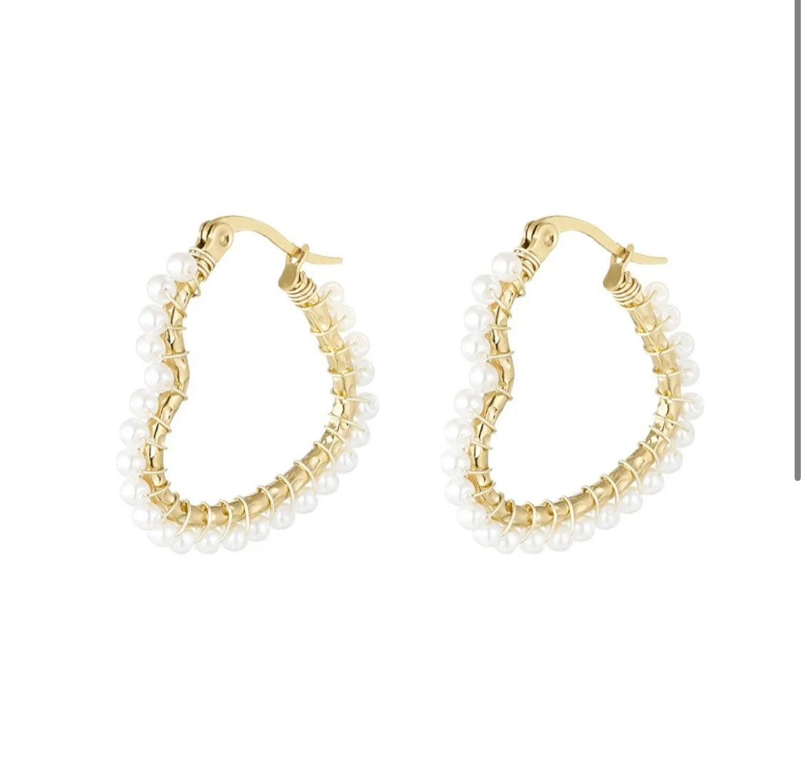 Pearl Romance - Hartjes oorbellen met parels
