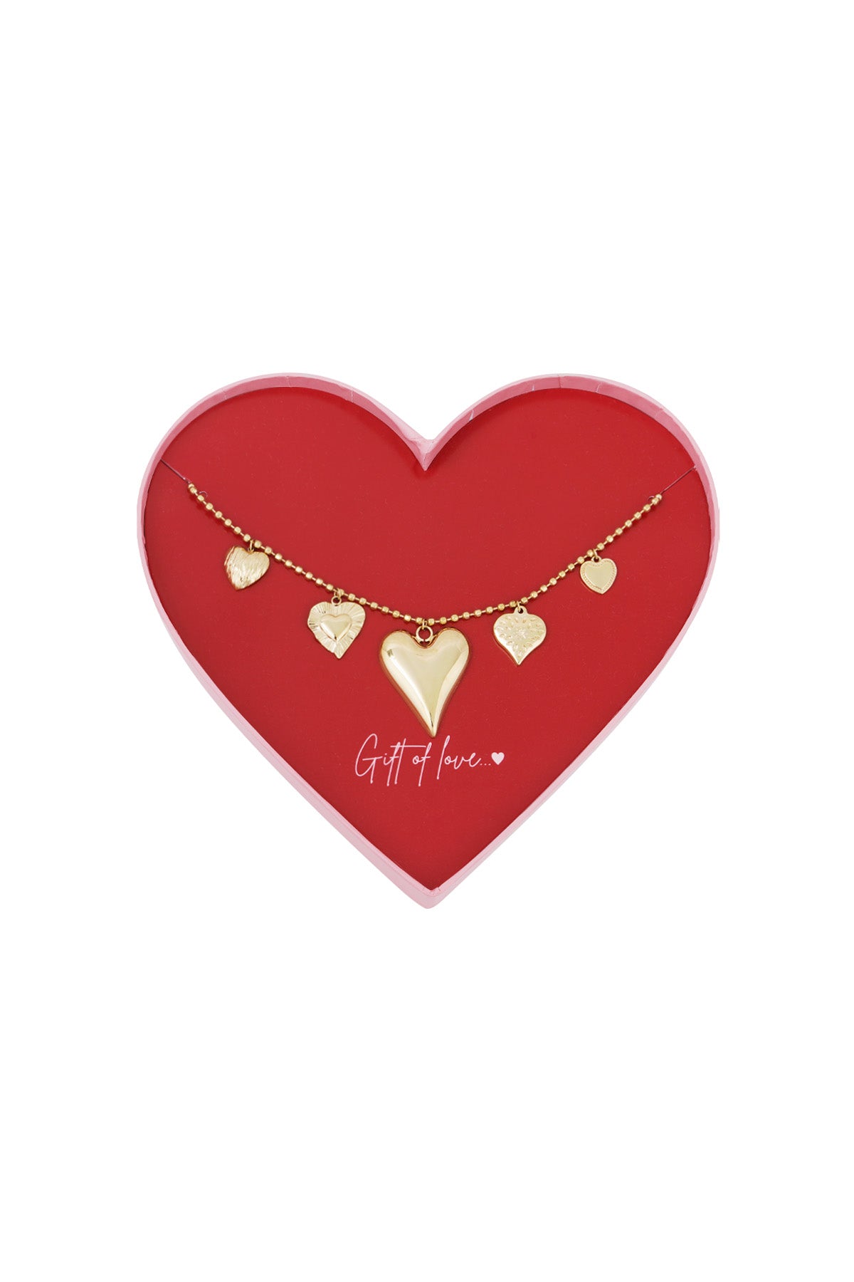 Ketting met hartjes bedels