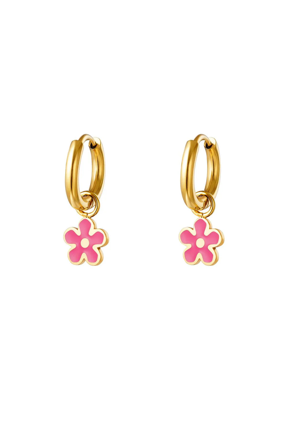 Little Bloom - Gouden oorringen met bloemdetail