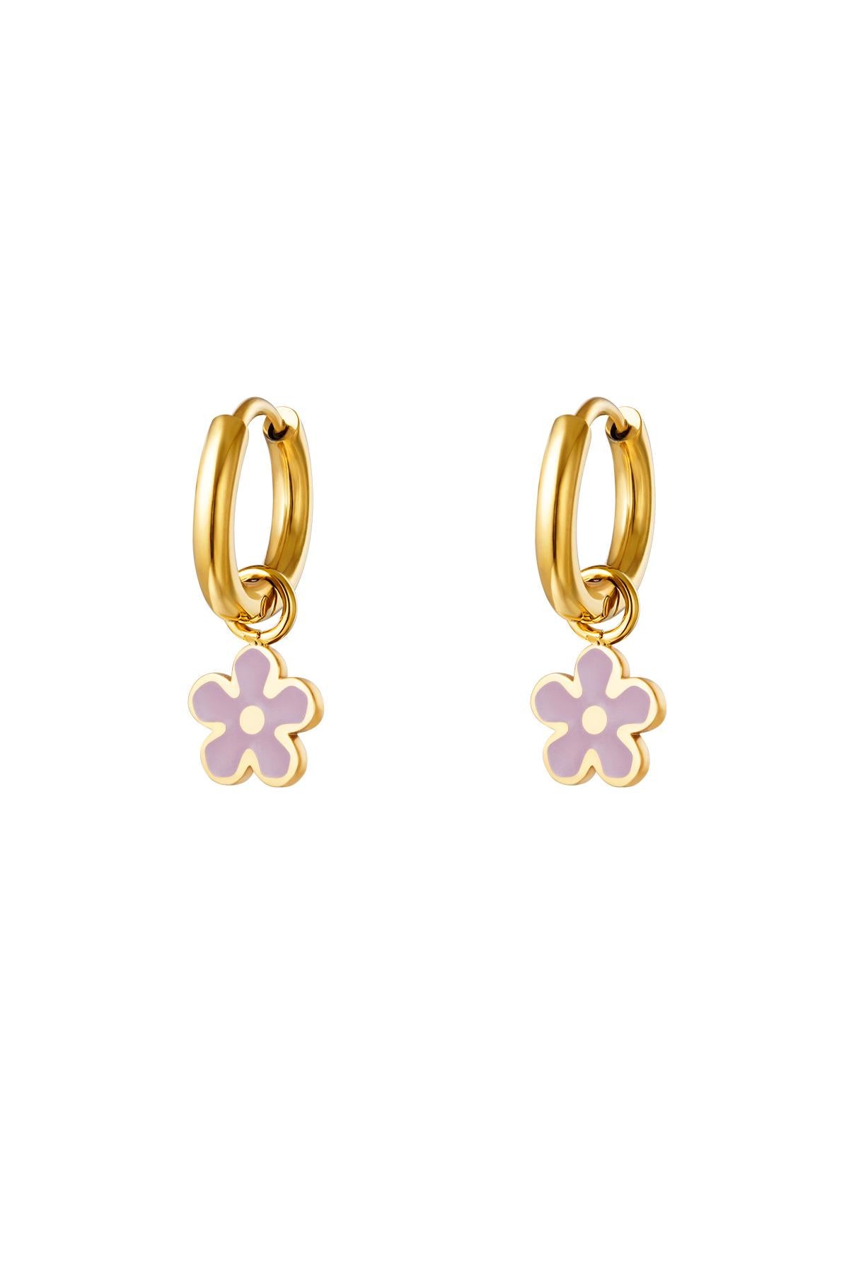 Little Bloom - Gouden oorringen met bloemdetail