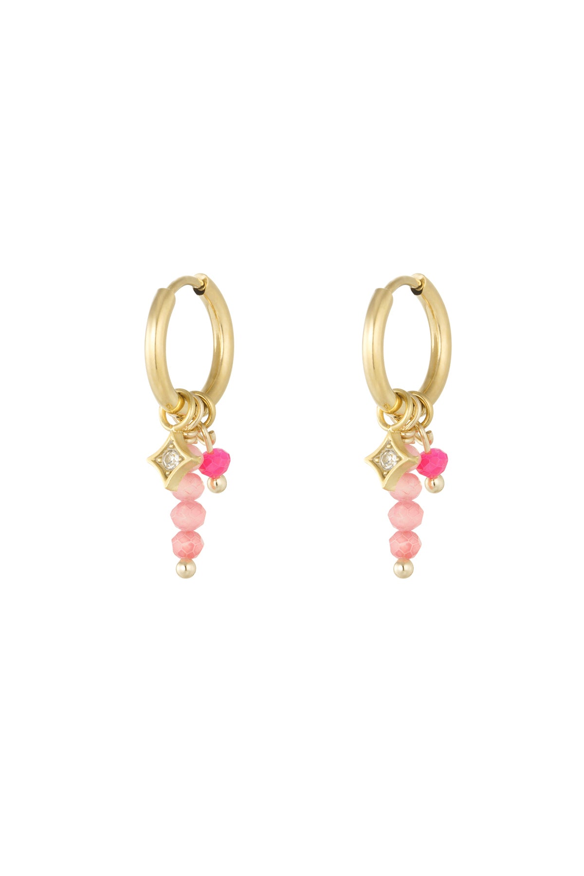 Oorringen met roze stenen