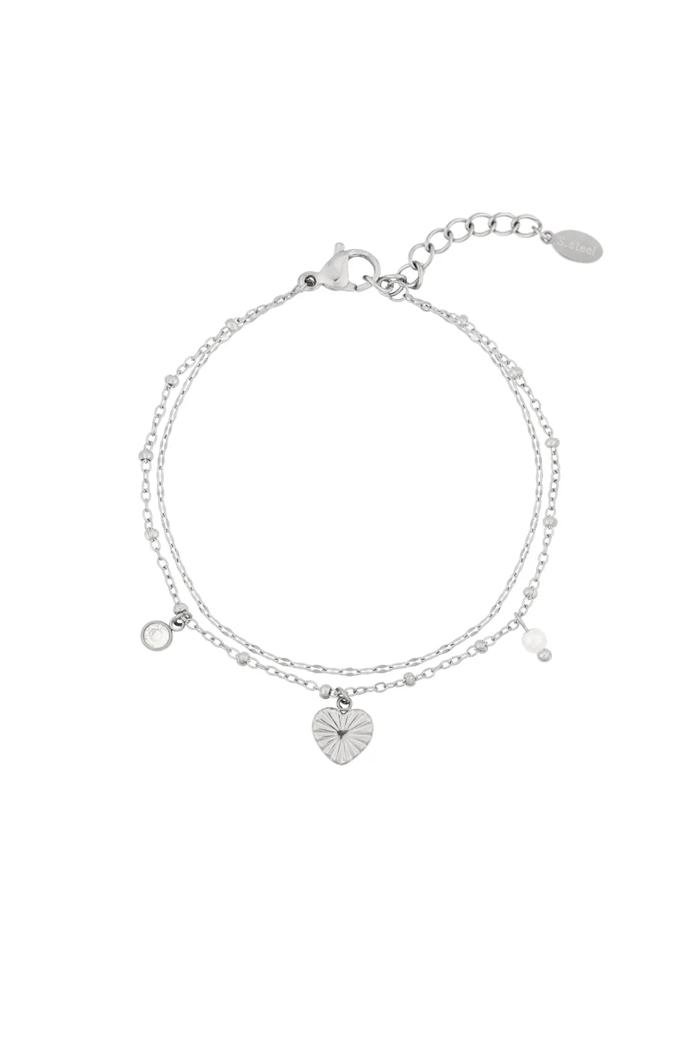 Shining Heart - Armband met hartje en steentje