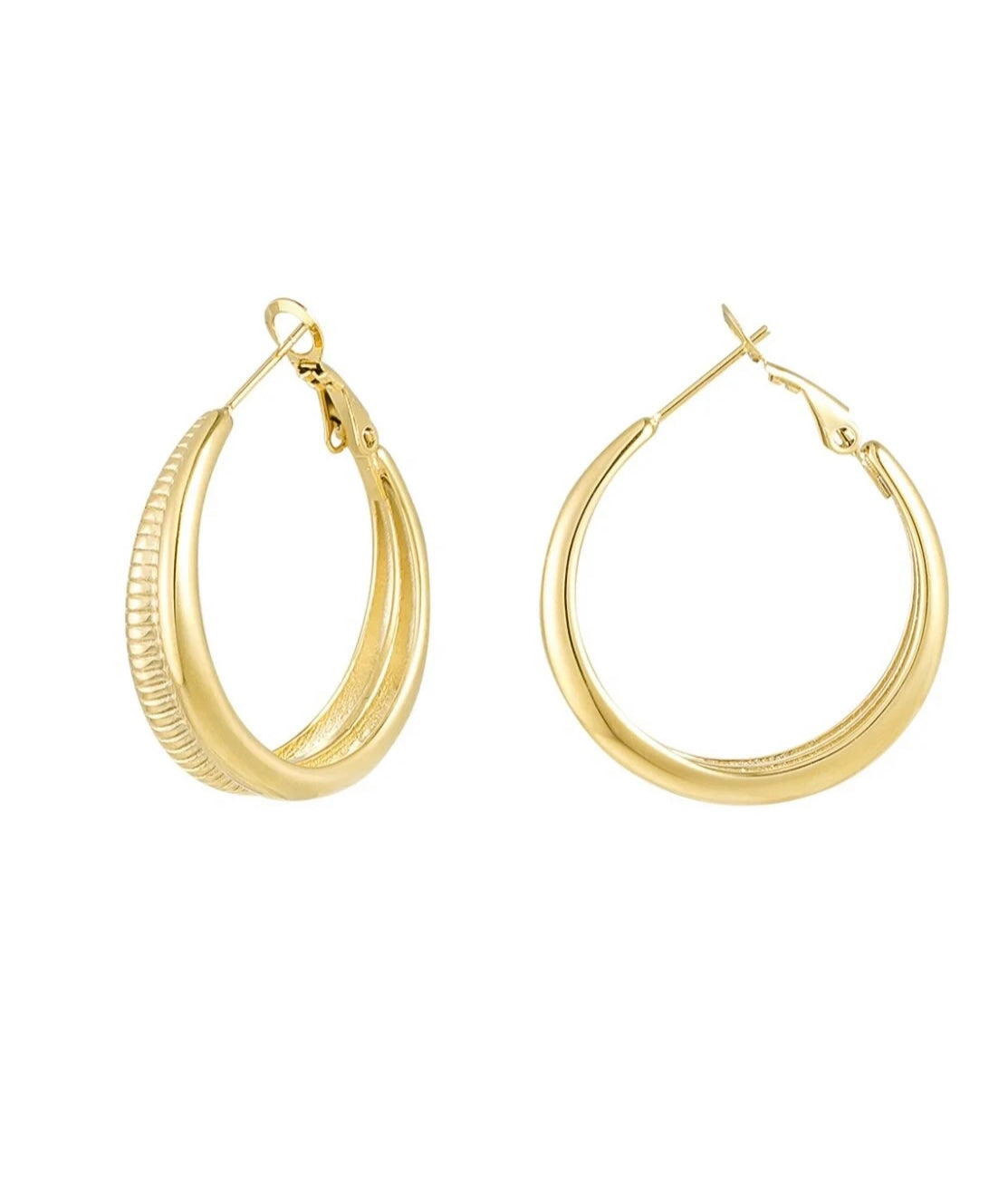 Pattern Vibe - Gouden oorbellen met reliëfpatroon