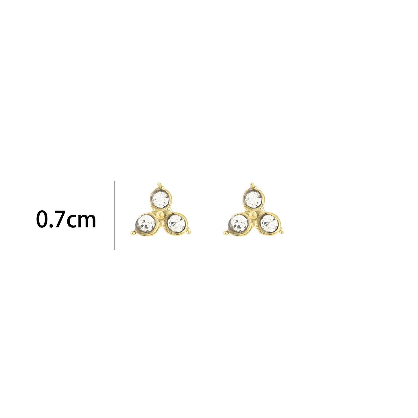 Triple Spark - Oorknopjes met 3 steentjes