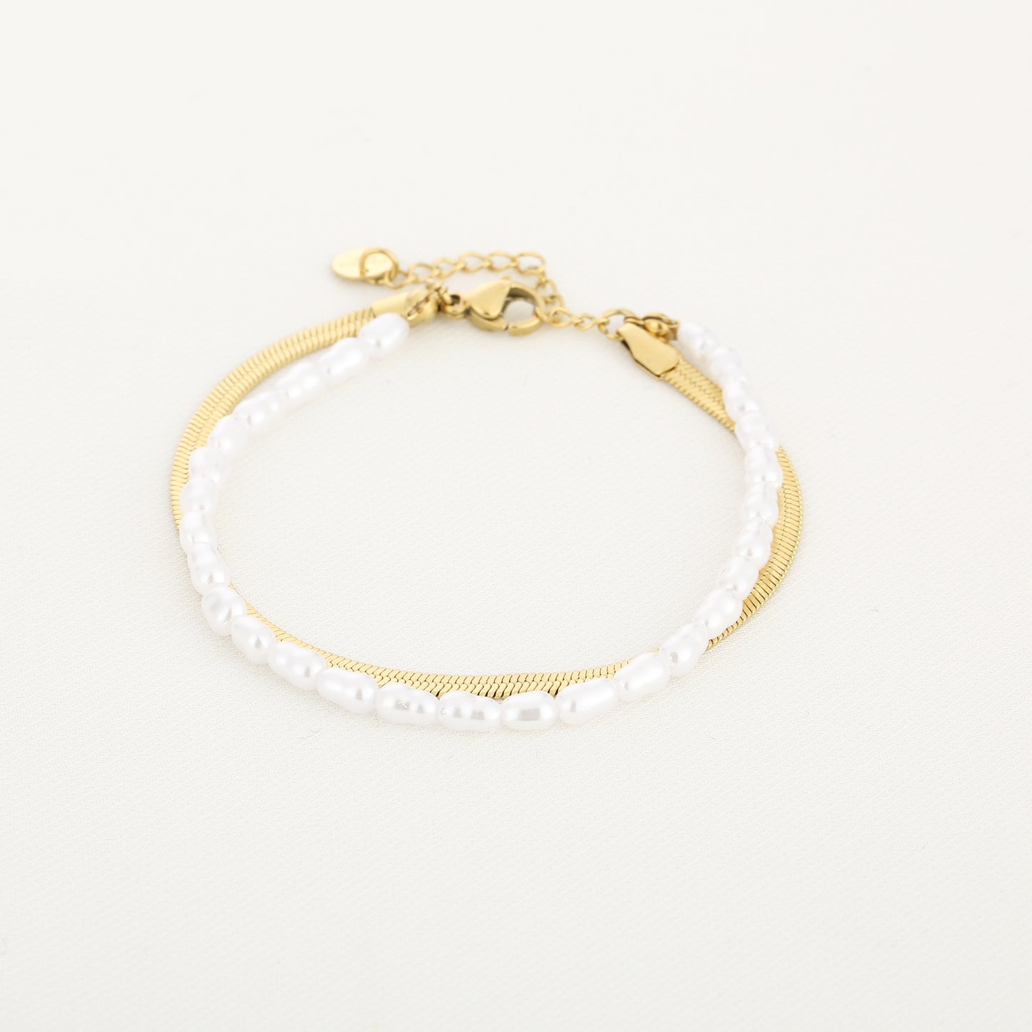 Dubbele armband met parels
