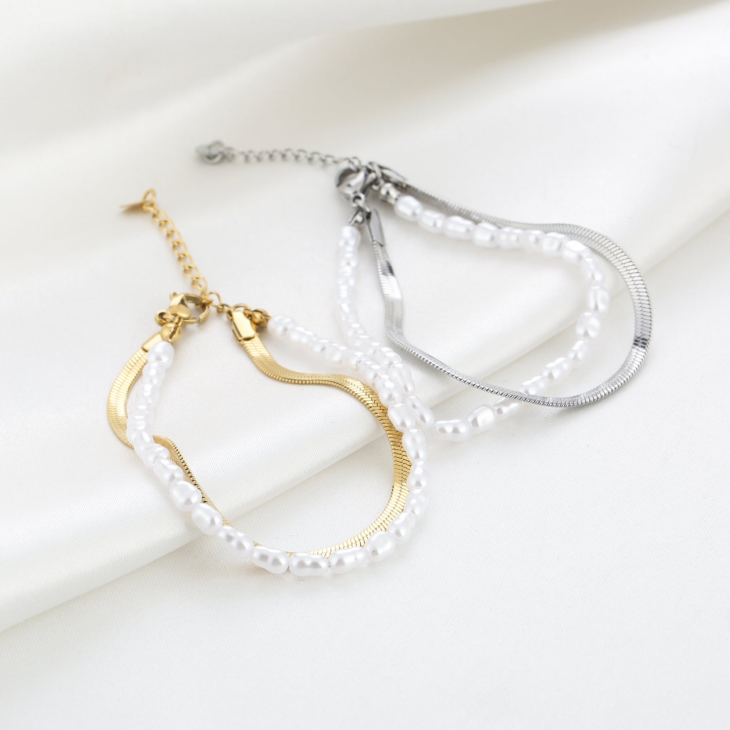 Dubbele armband met parels