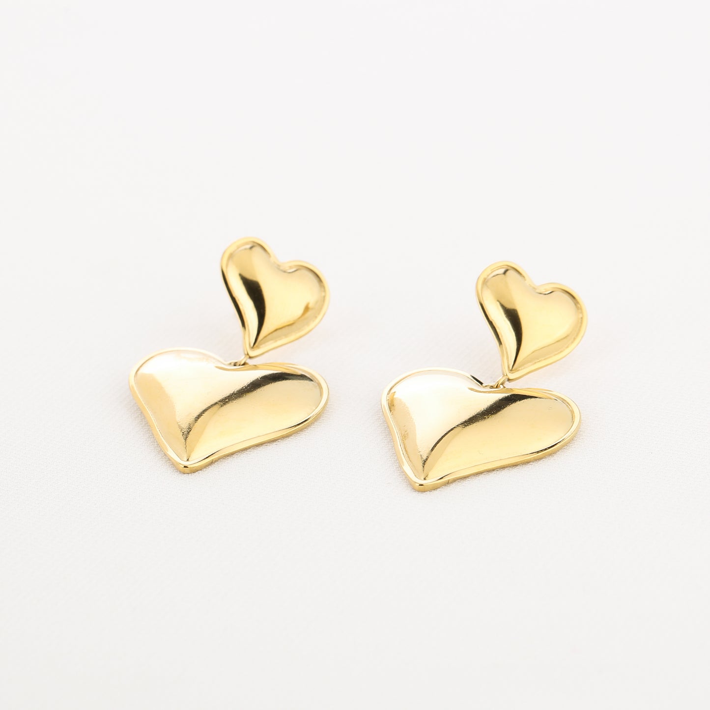 Double Heart - Oorbellen met klein en groot hartje