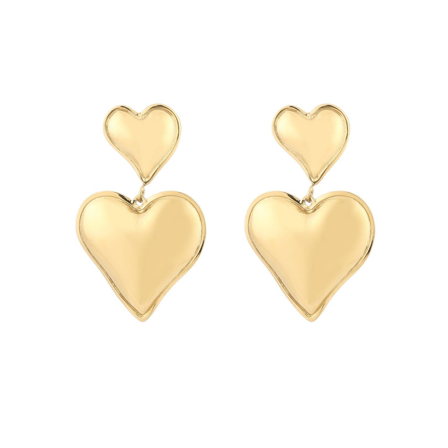 Double Heart - Oorbellen met klein en groot hartje