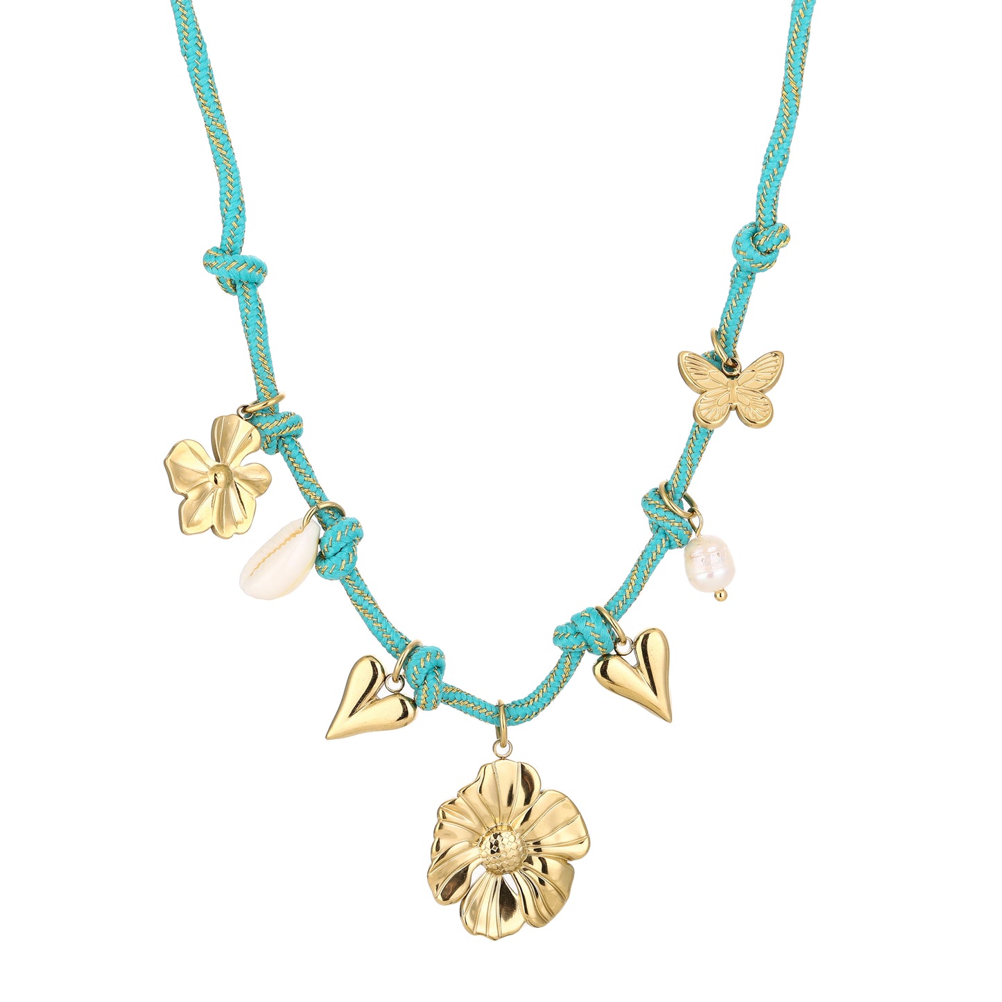 Ketting met bedels beige