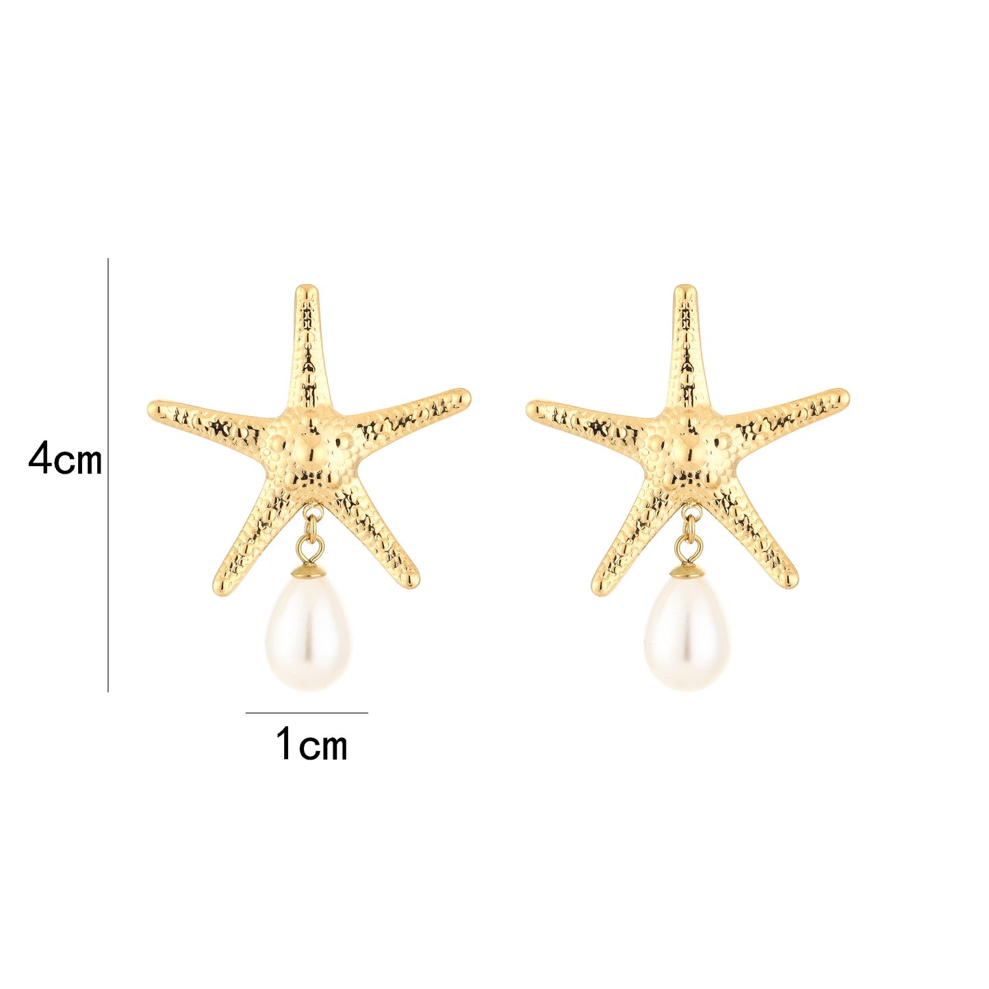 Starry Shell - Oorbellen zeester met parel