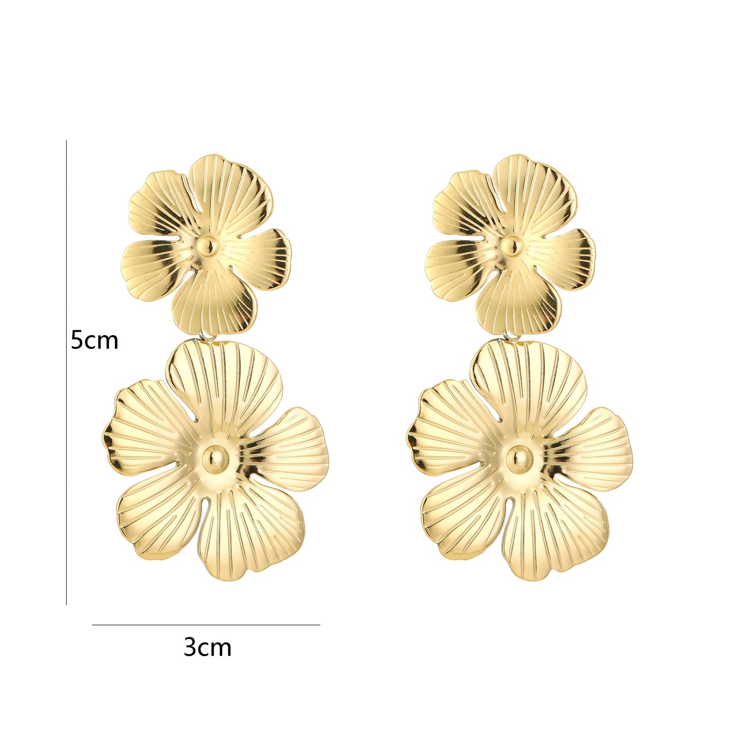 Bloom Duo - Oorbellen met 2 bloemen
