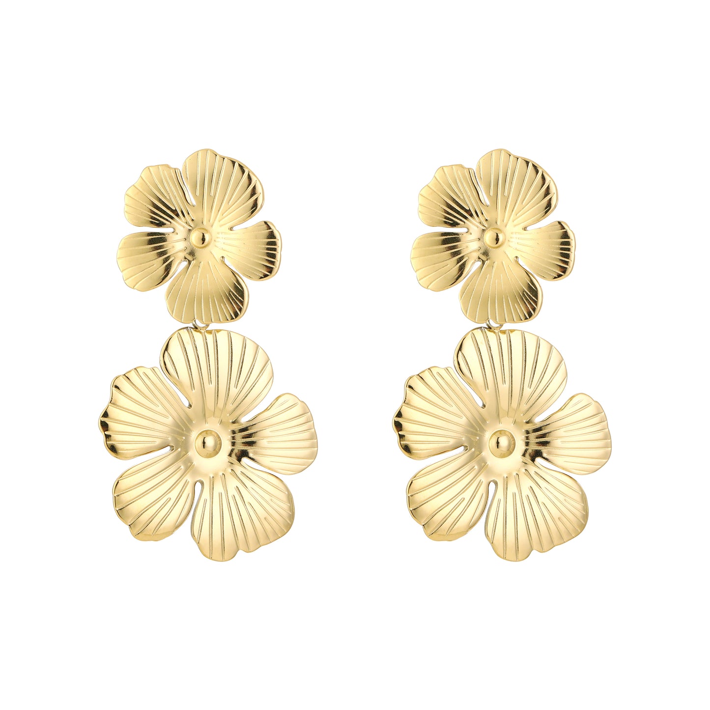 Bloom Duo - Oorbellen met 2 bloemen