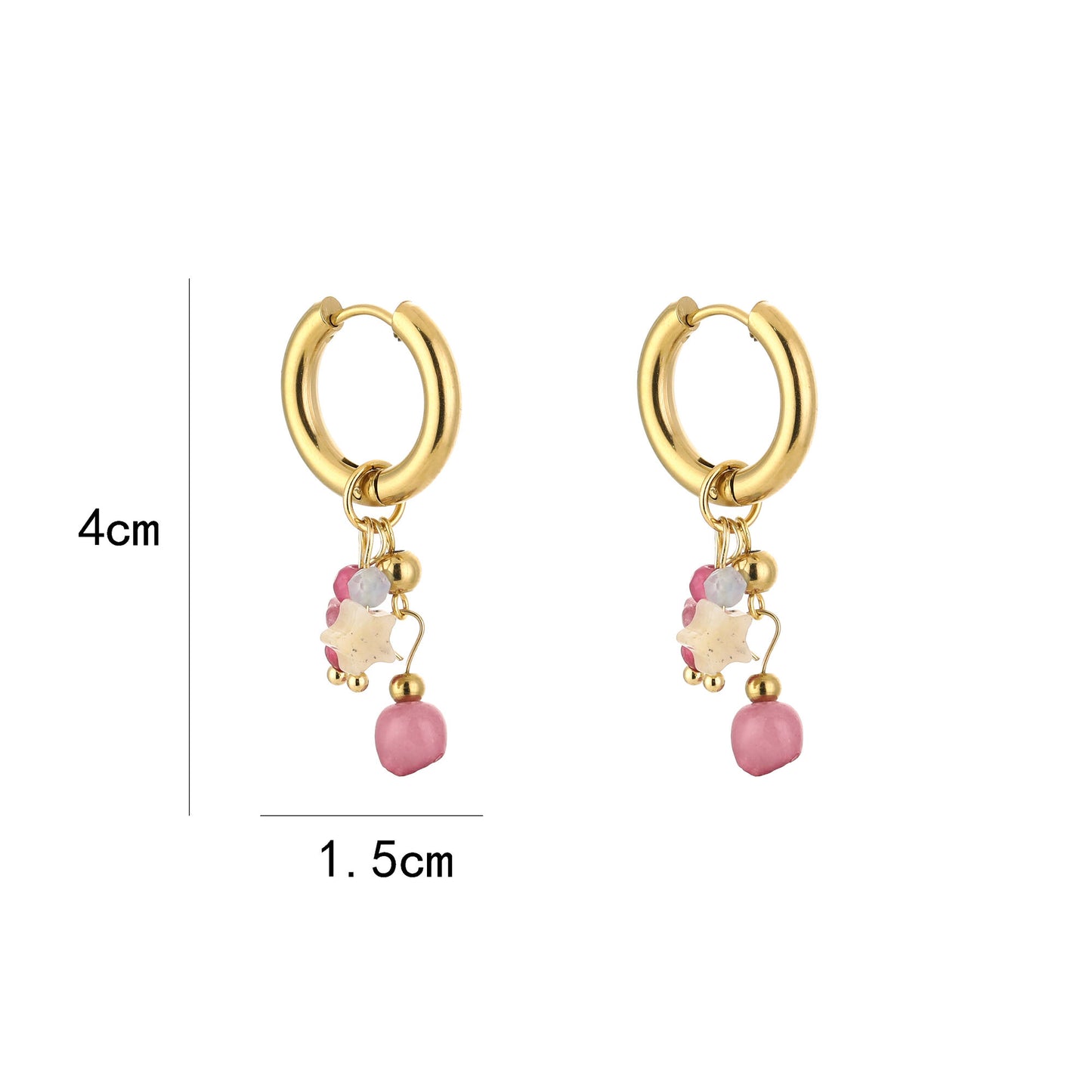 Rosy Charm - Oorringen met roze kraaltjes