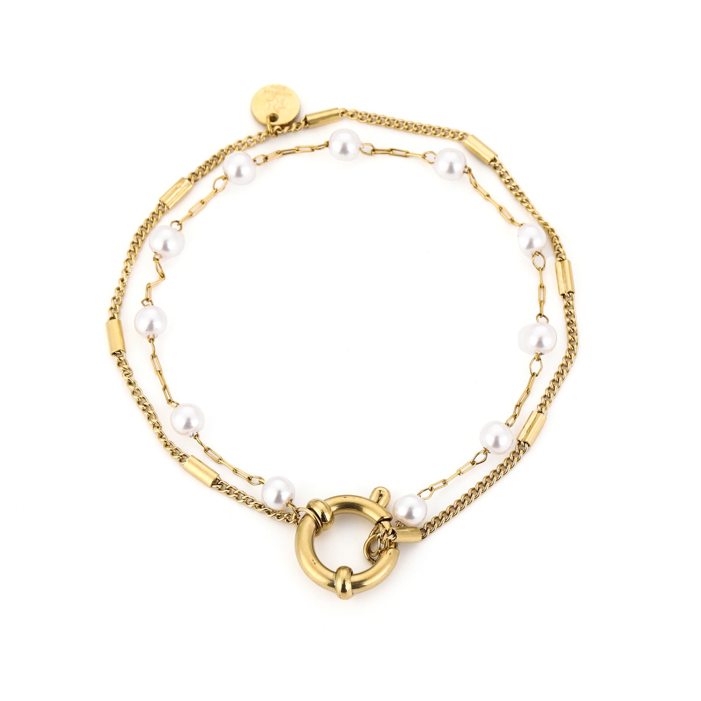 Dubbele armband met parels