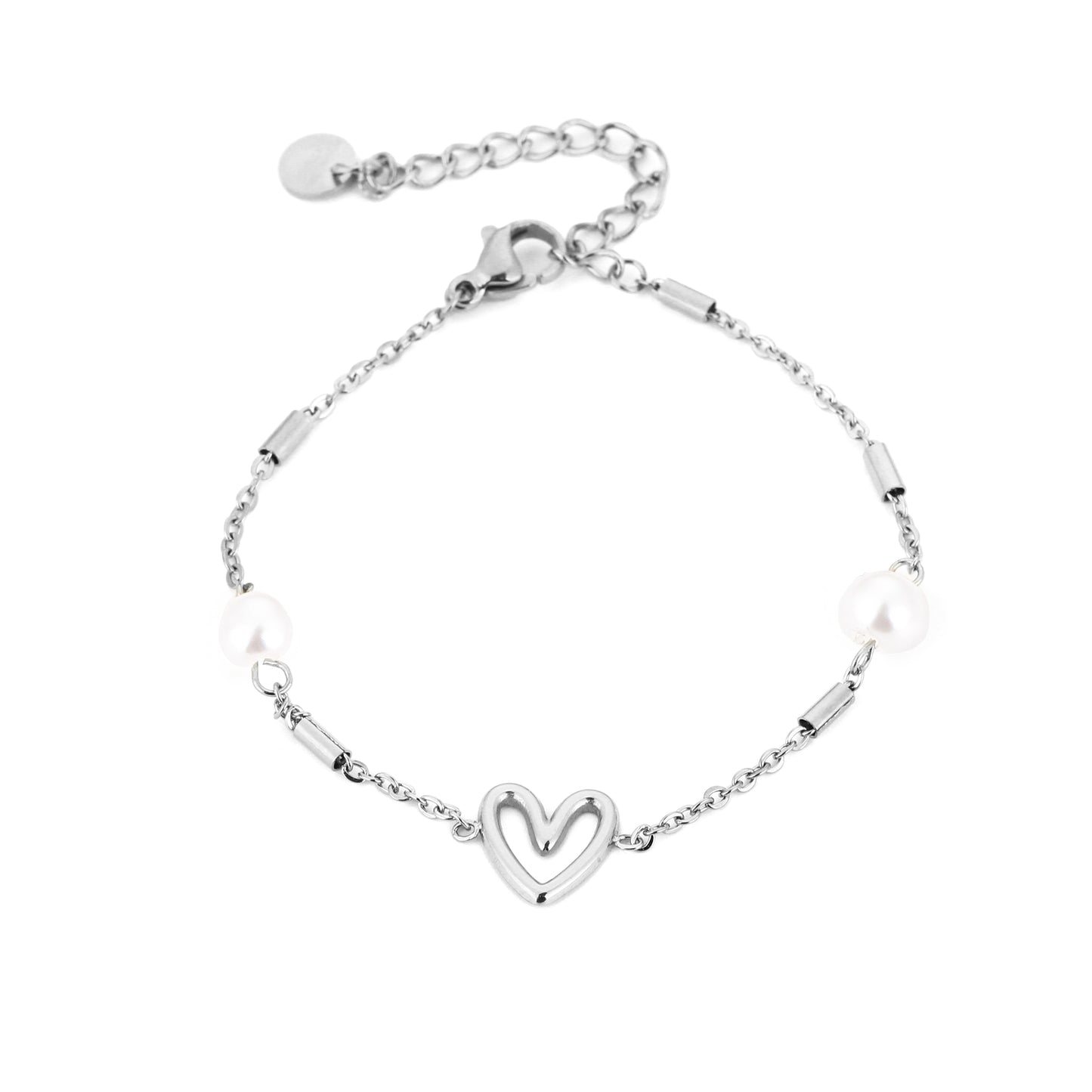 Armband met parels en hartje