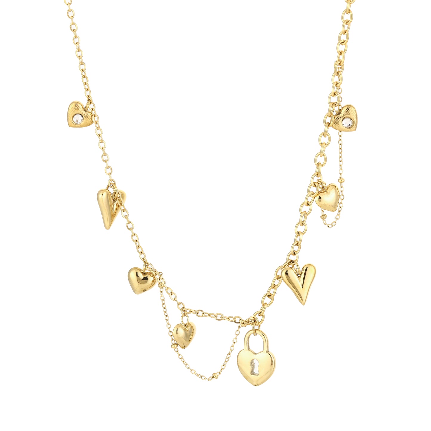 Ketting met hartjes bedels