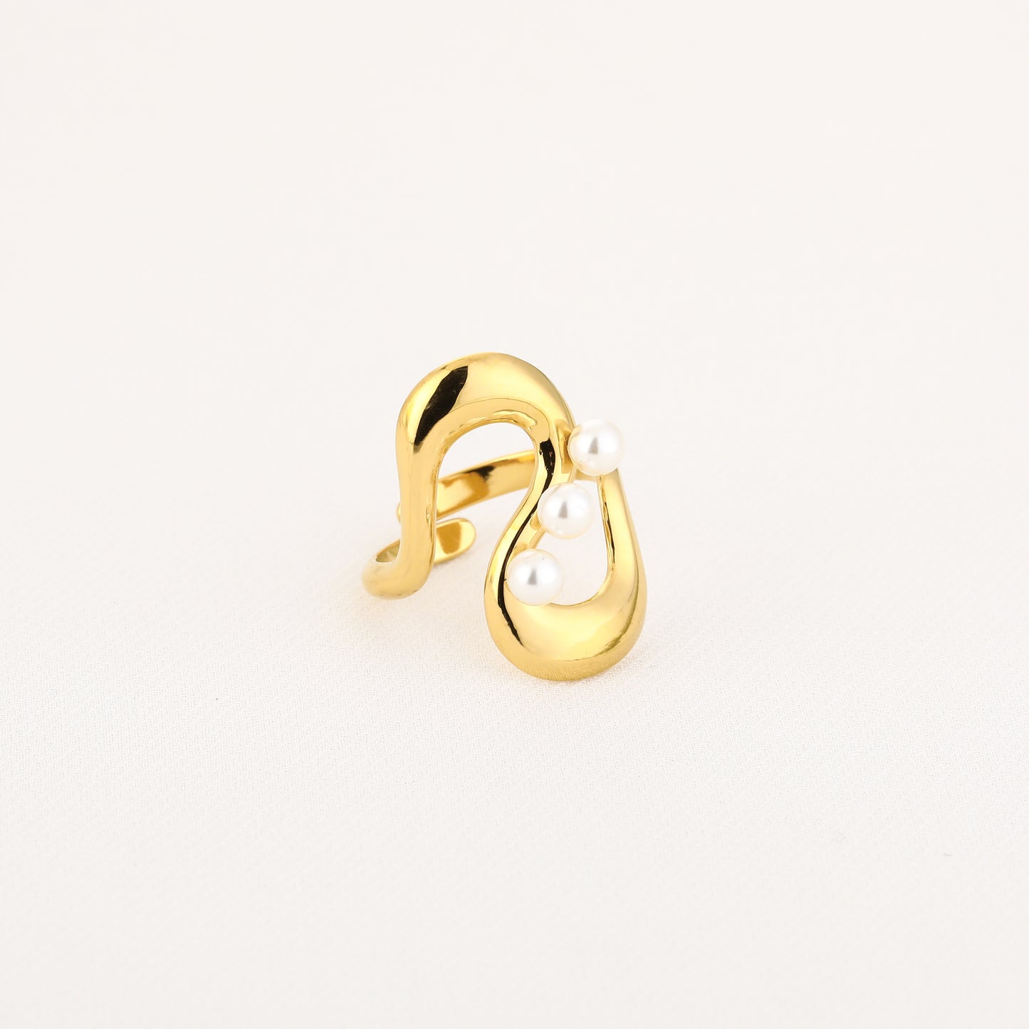 Statement ring met parels
