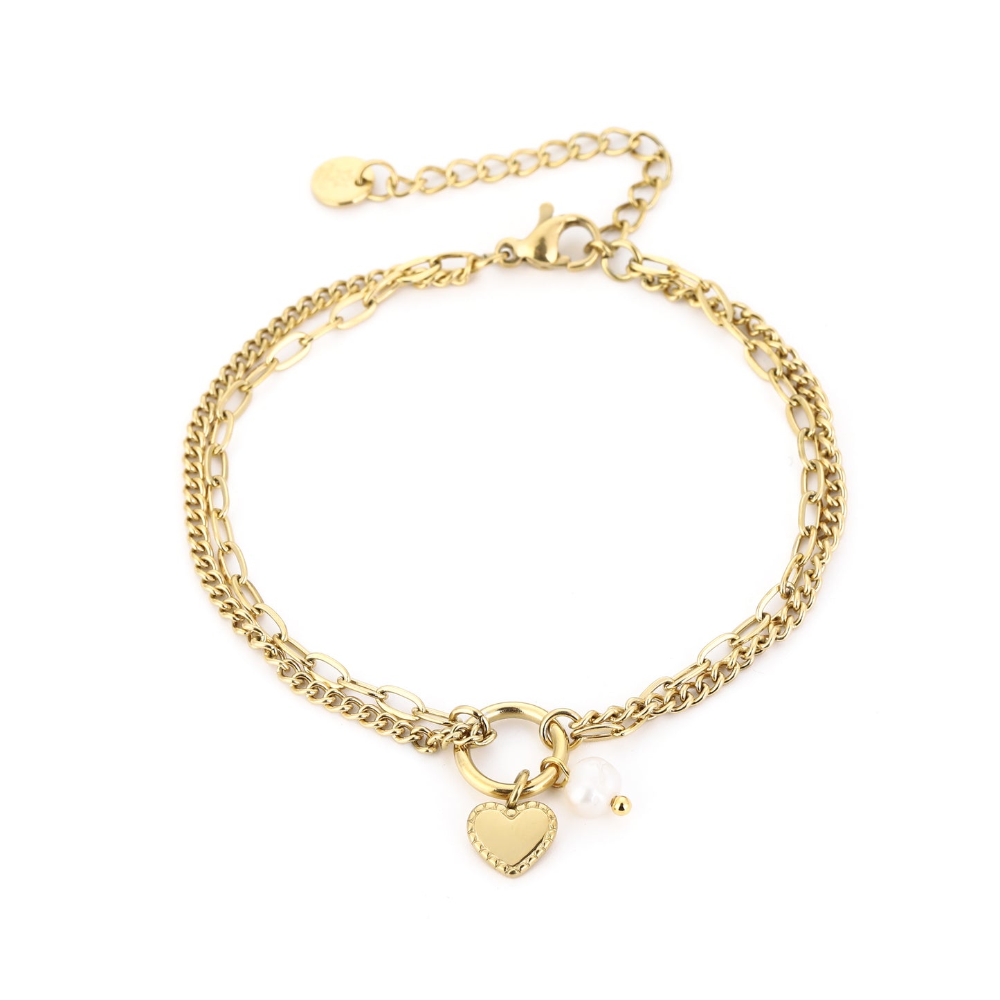 Dubbele armband met hartje