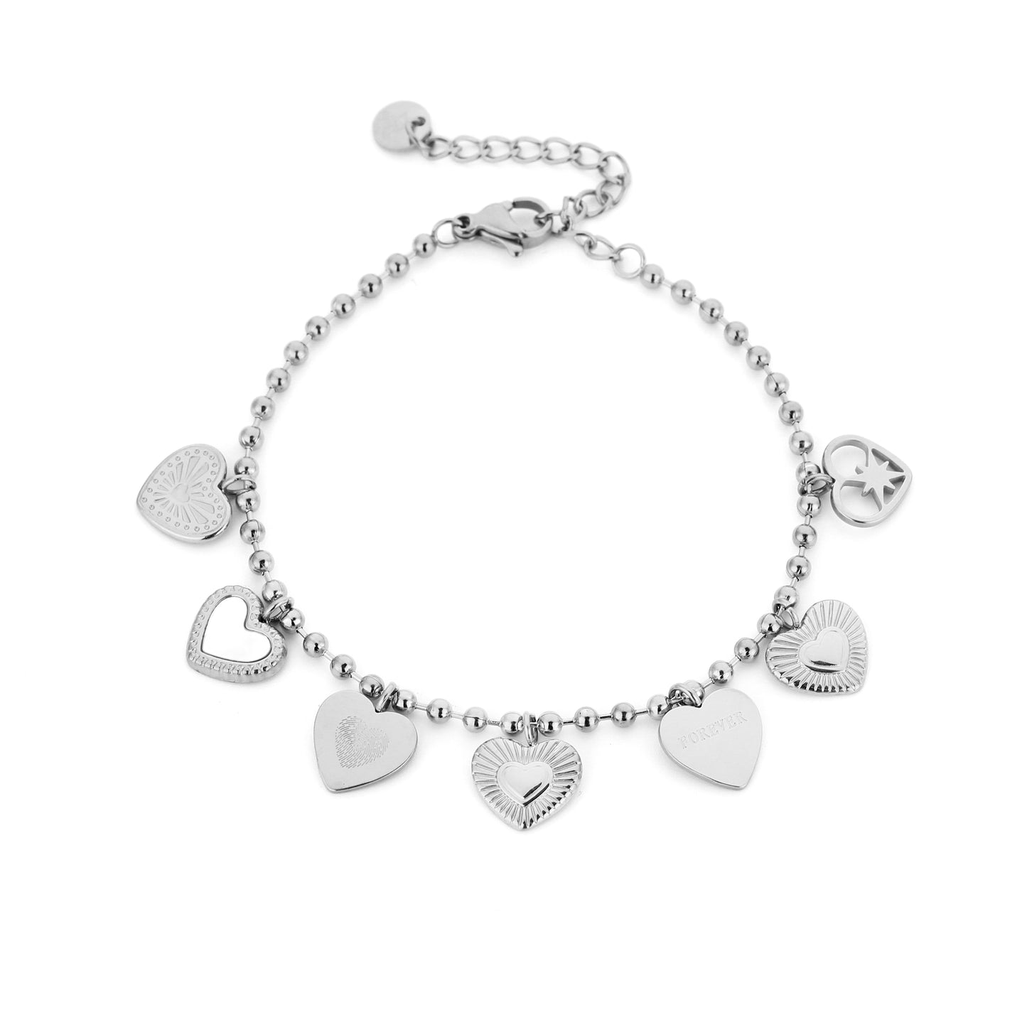 Armband met hartjes bedels
