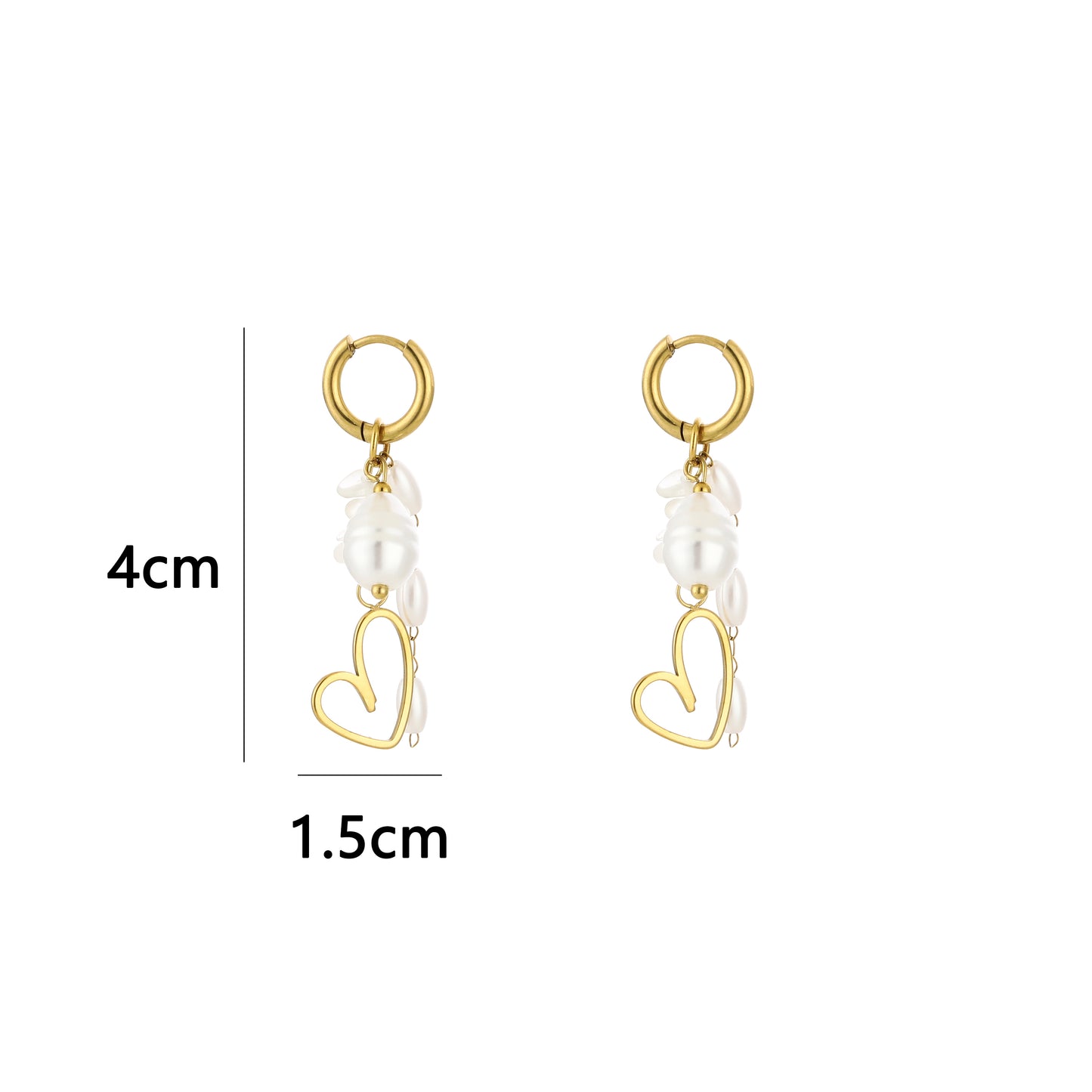 Pearl Love Drop - oorringen met parels en hart