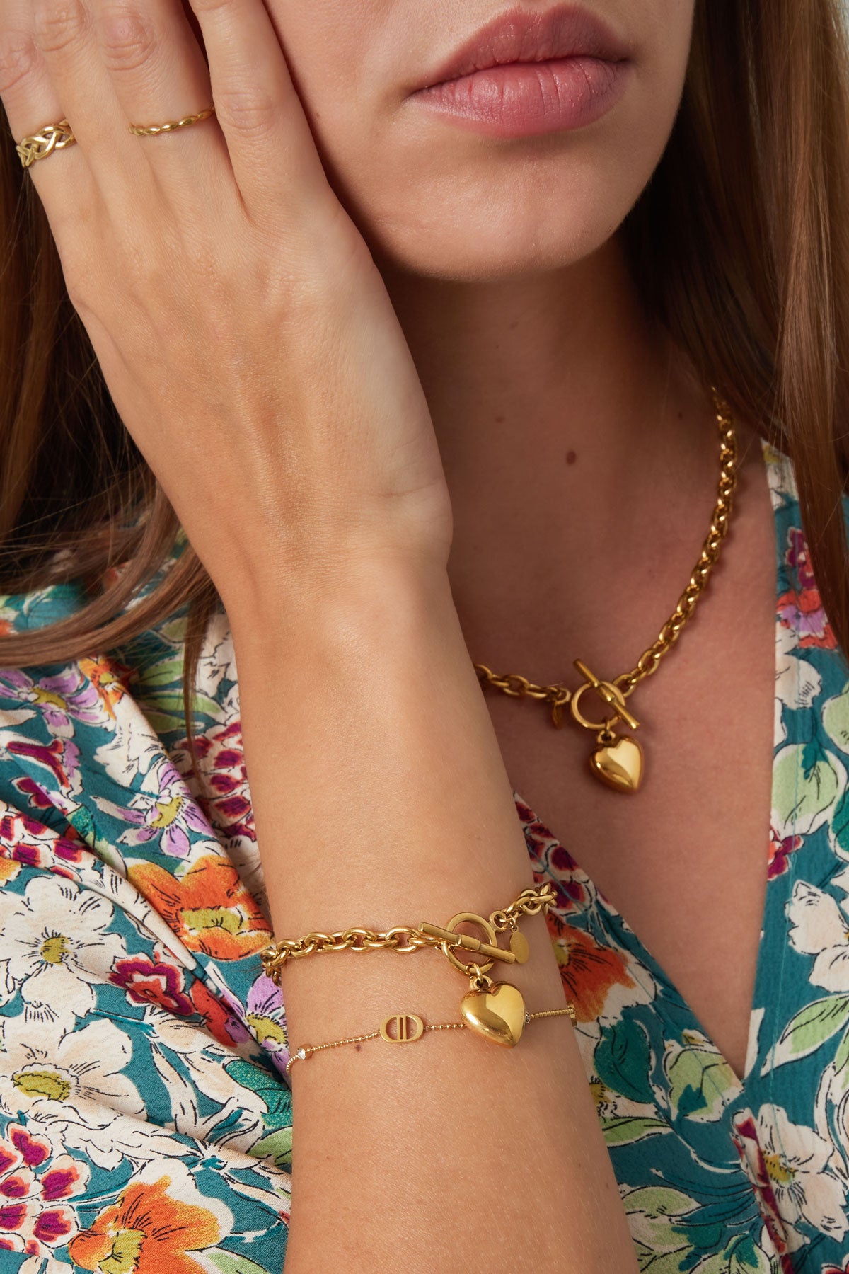 Schakelarmband met hart