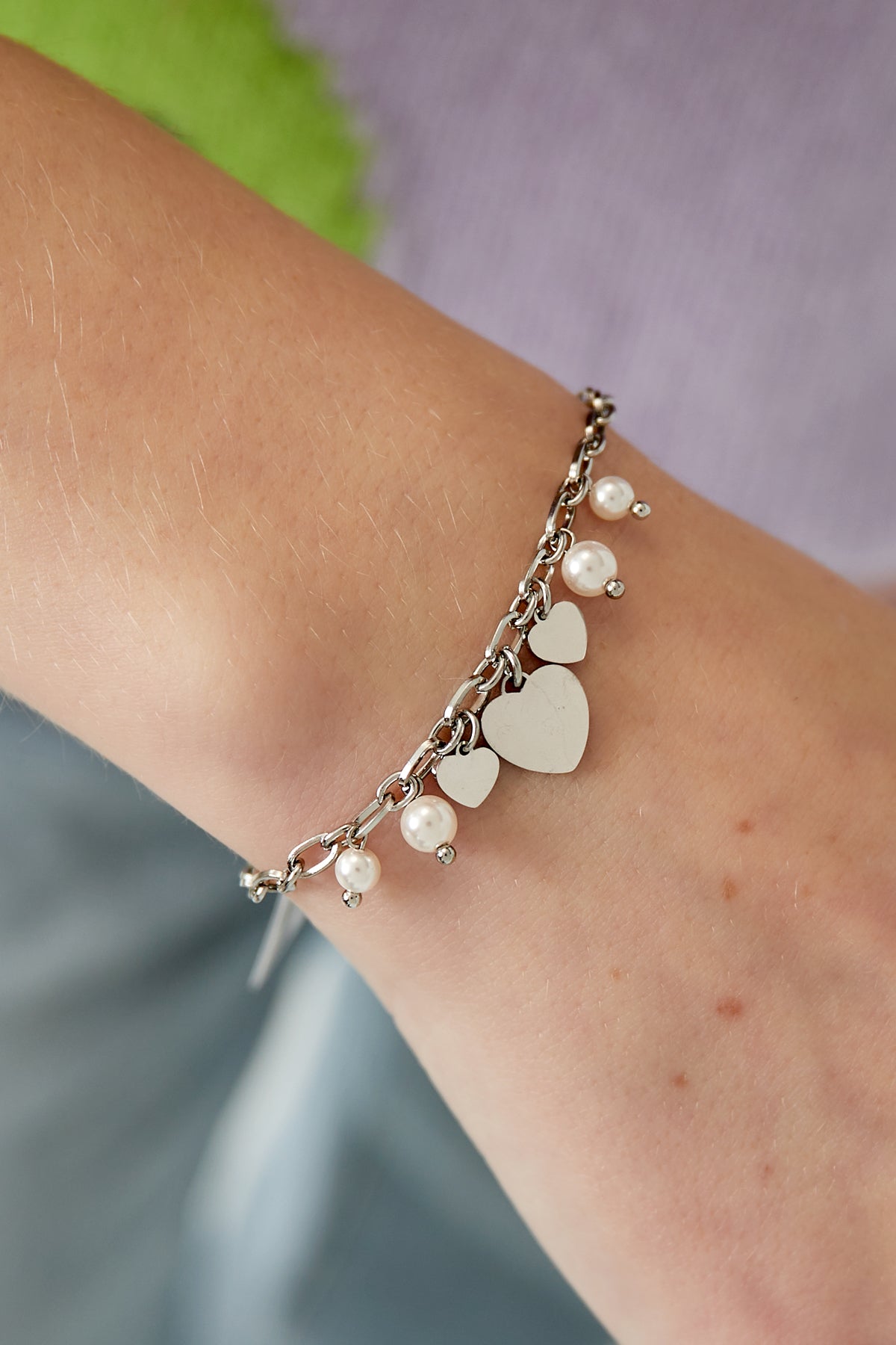 Heart & Pearls - Armband met bedels