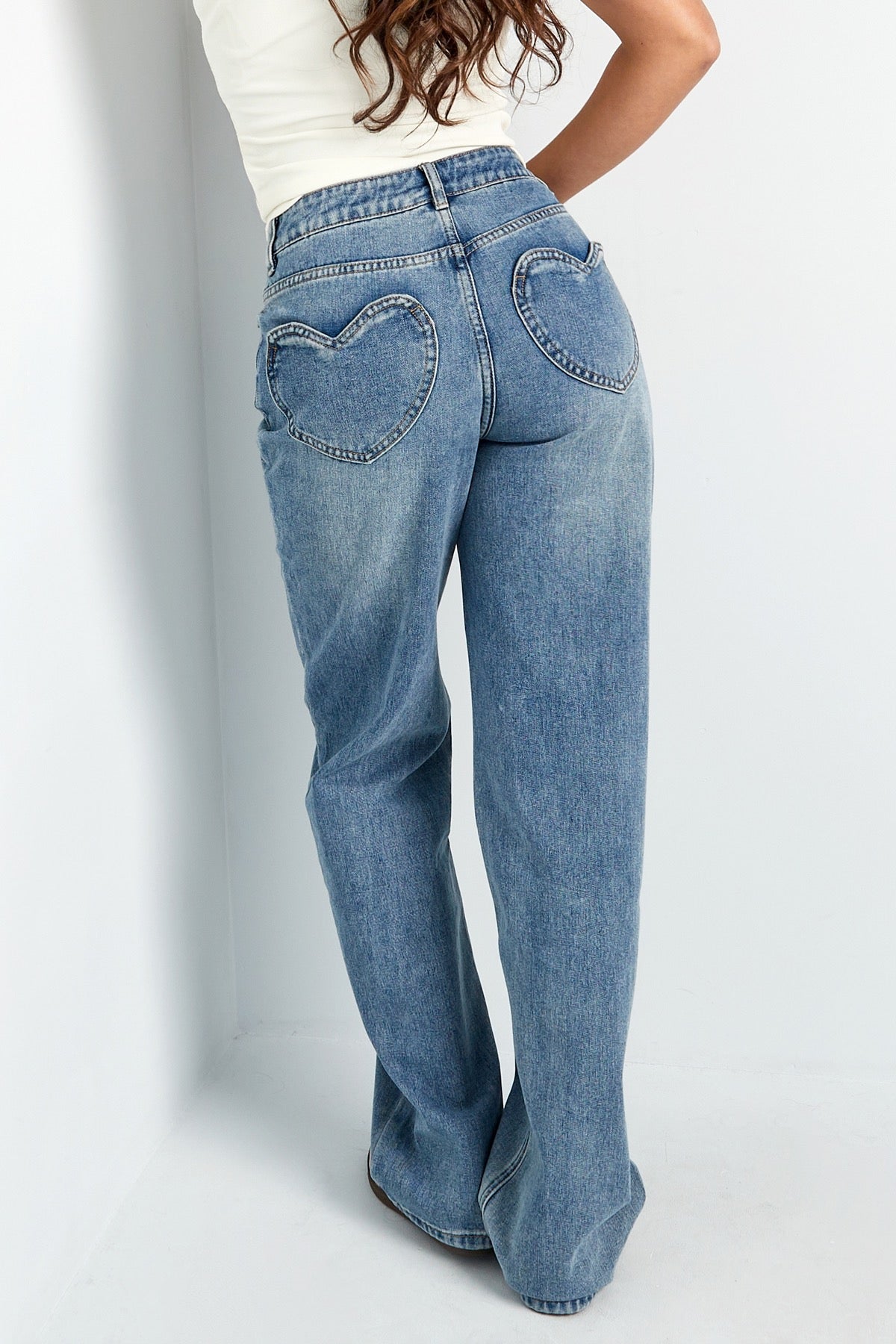 Jeans met hartjeszakken