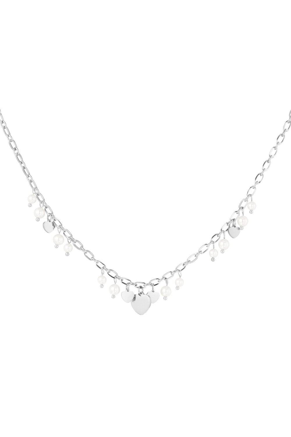 Pearl Love - Ketting met hartjes en parels