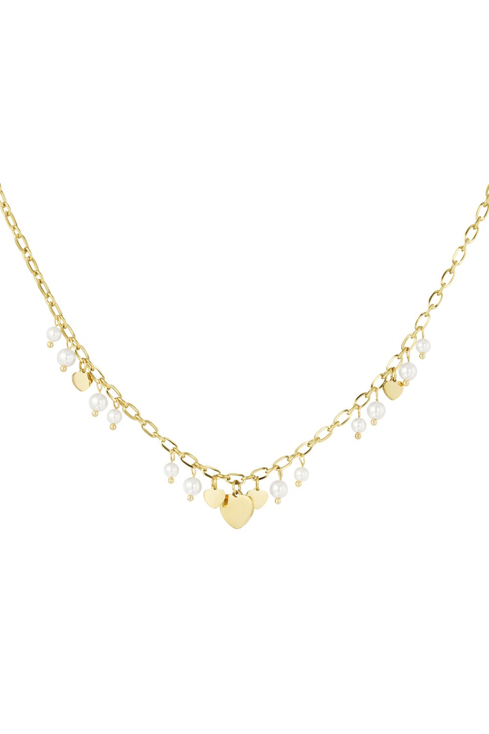 Pearl Love - Ketting met hartjes en parels