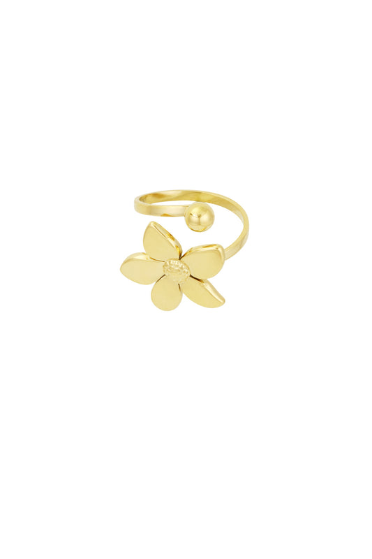Ring met bloem en bolletje