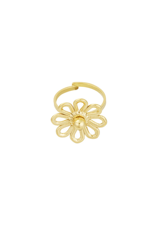 Ring met grote bloem