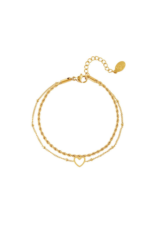 Dubbele armband met hartje