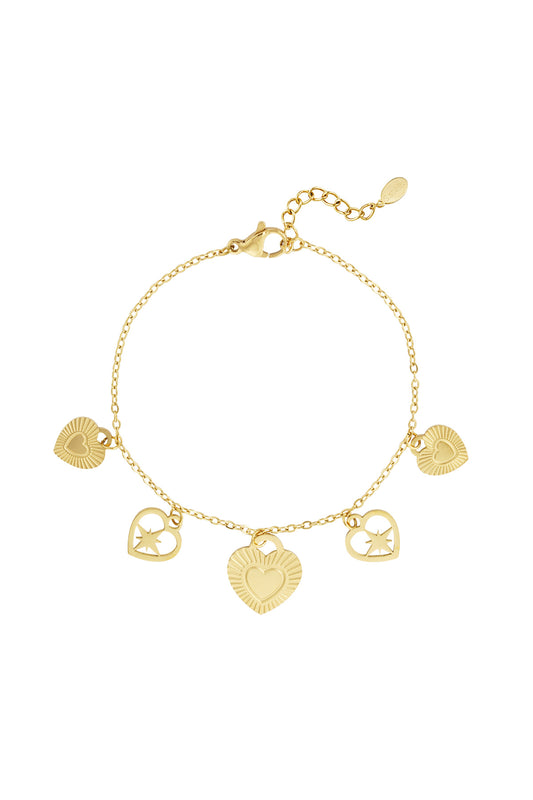 Armband met hartjes bedels