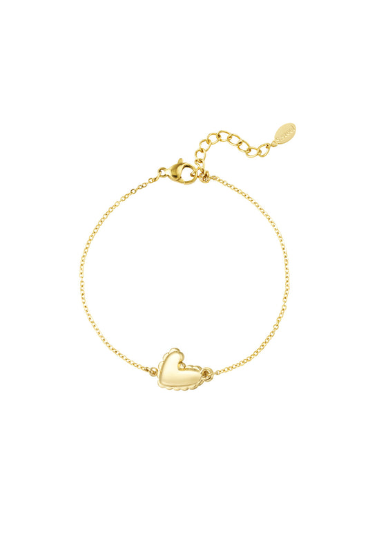 Armband met schuin hartje