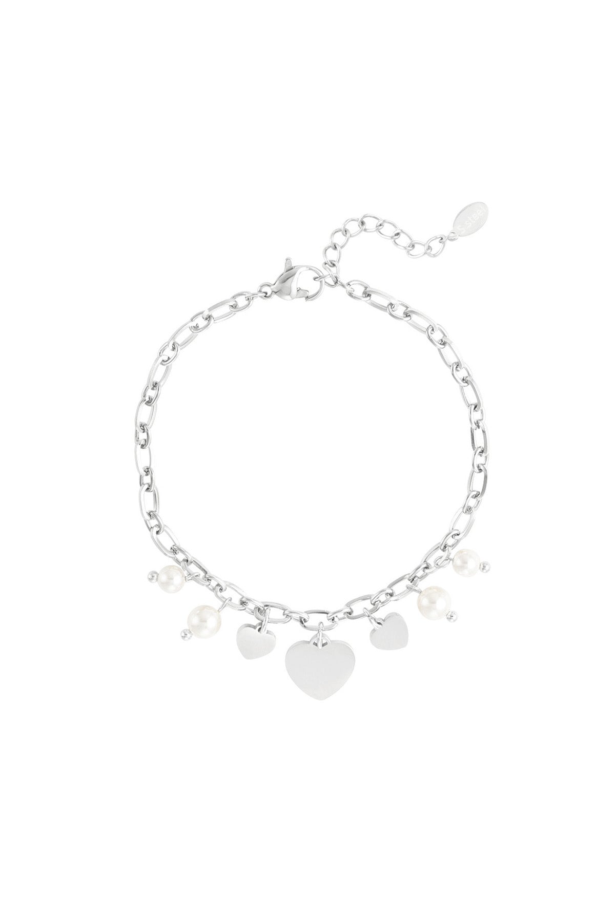 Heart & Pearls - Armband met bedels