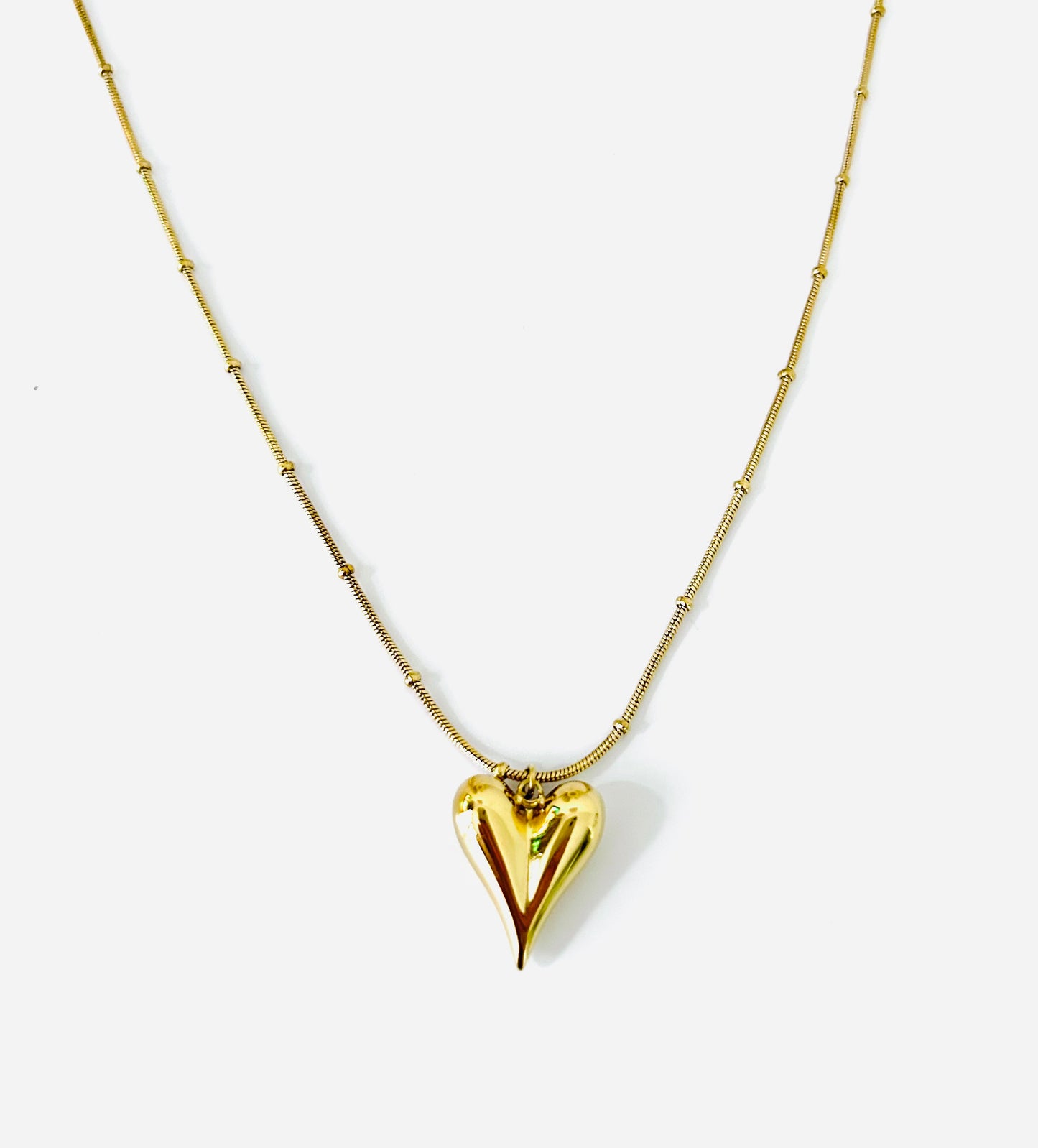 Bolletjes ketting met hart