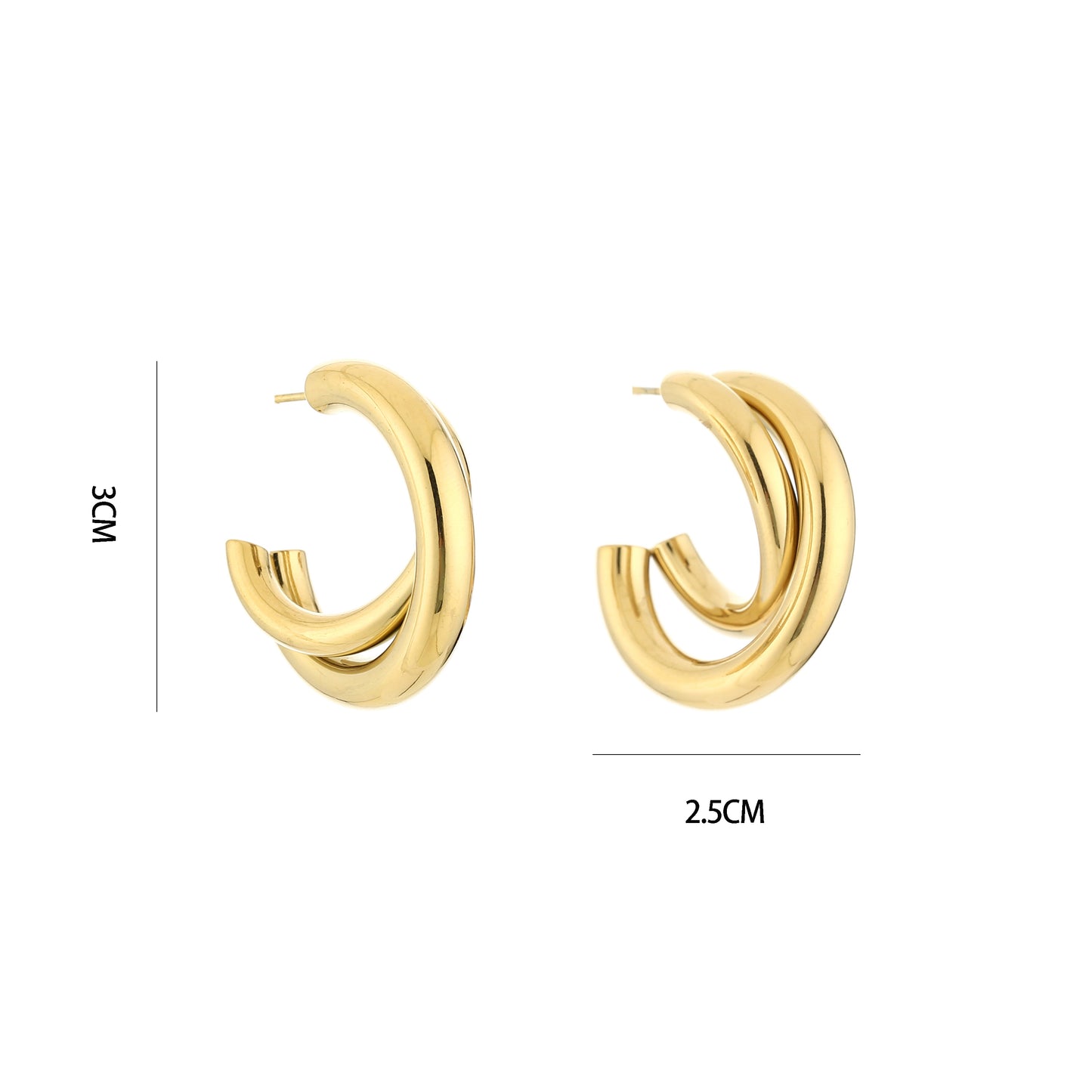 oorbellen met 2 hoops