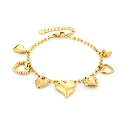 Armband met hartjes bedels