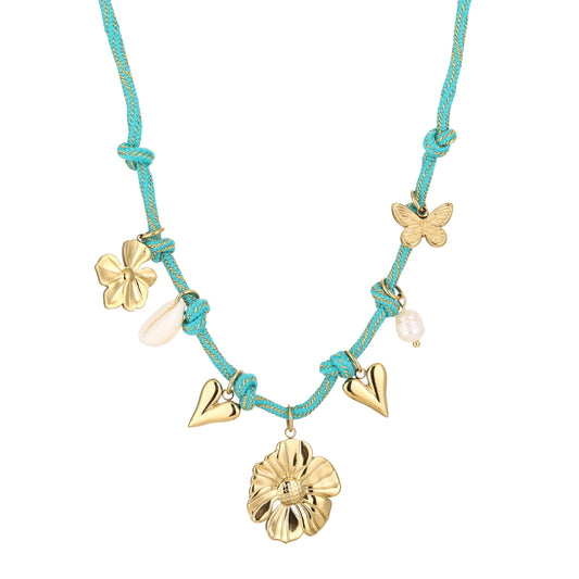 Ketting met bedels beige