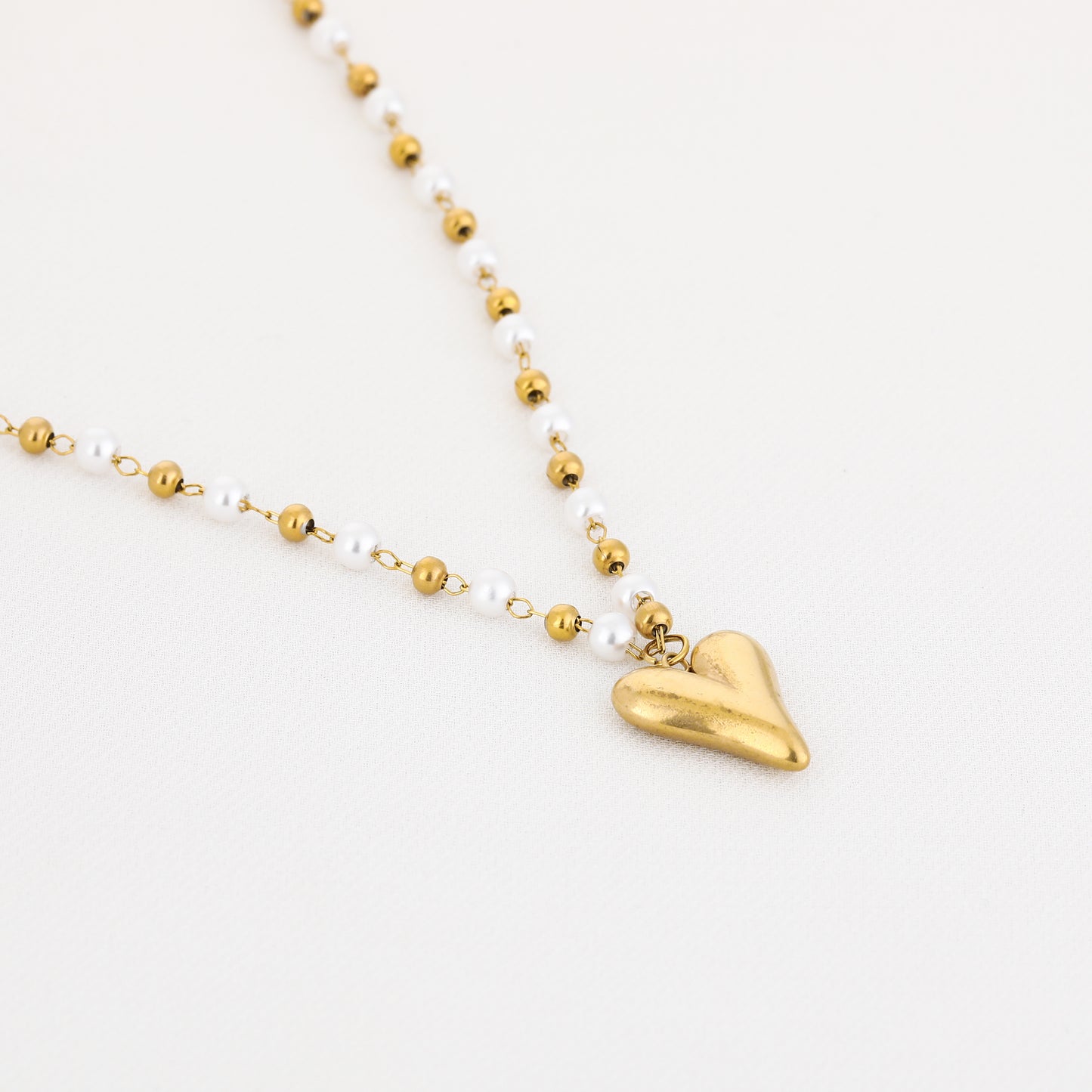 Ketting met hart en parels