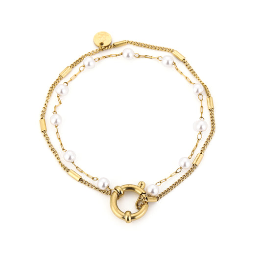Dubbele armband met parels
