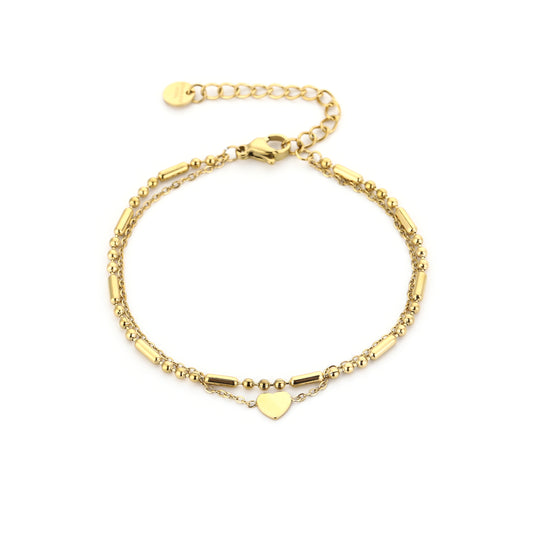 Dubbele armband met hartje