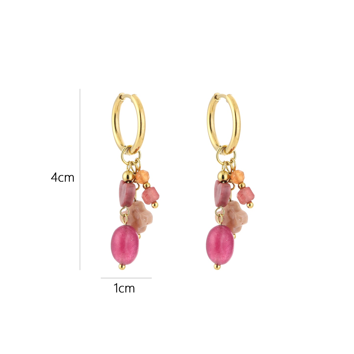 Blush Charm - Oorringen met roze bedels