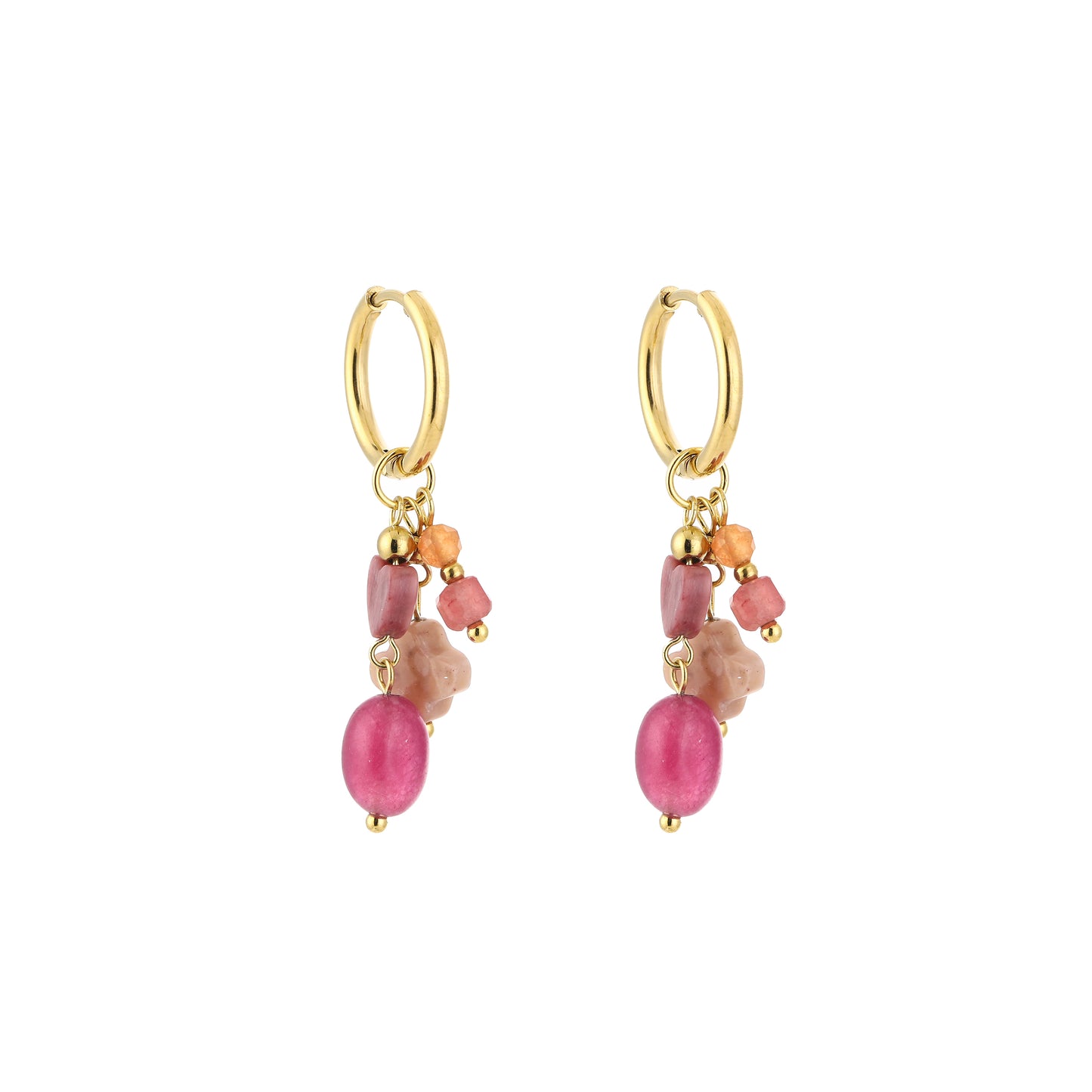 Blush Charm - Oorringen met roze bedels