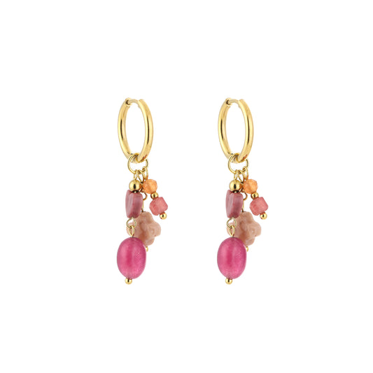 Blush Charm - Oorringen met roze bedels