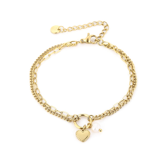 Dubbele armband met hartje