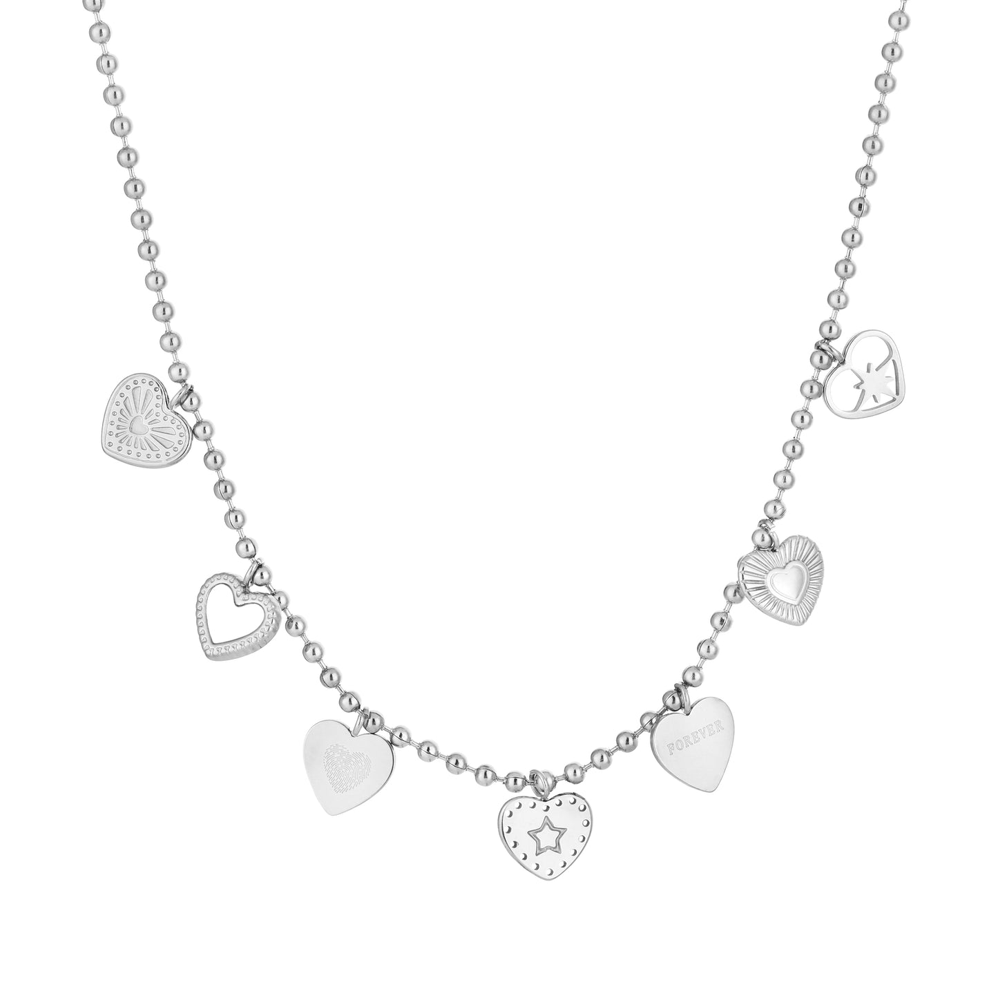 Ketting met hartjes bedels