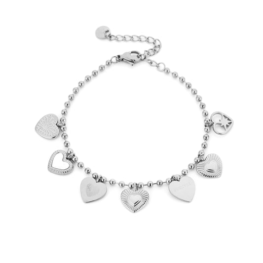 Armband met hartjes bedels