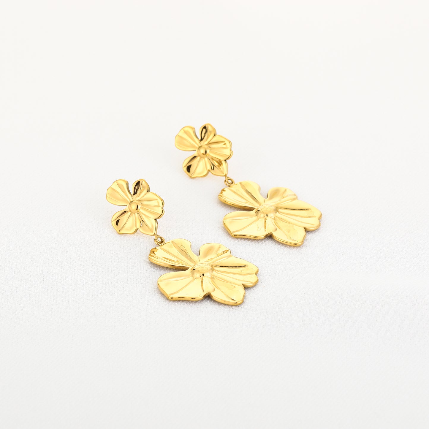 Oorbellen met 2 bloemen